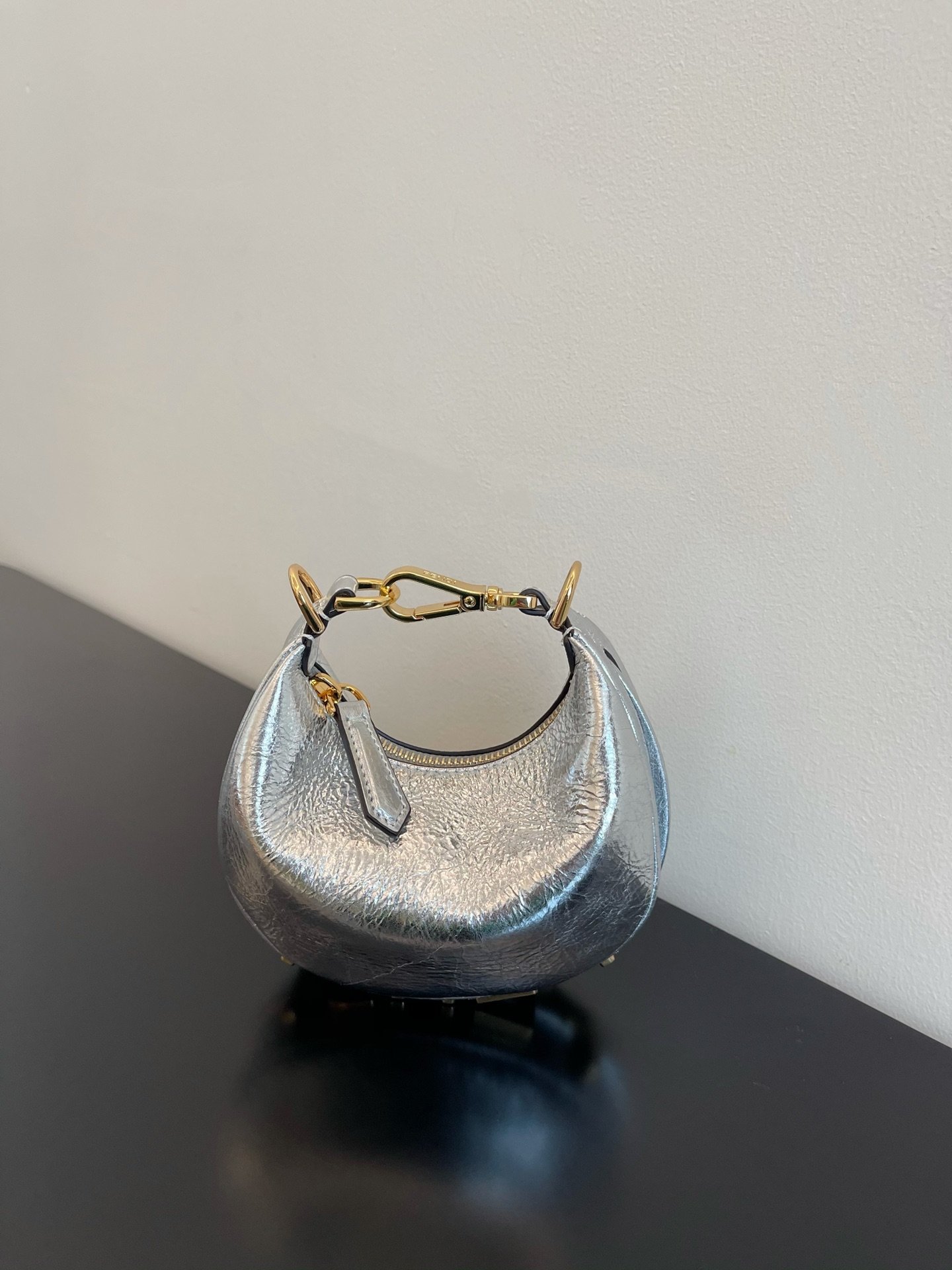 F**di Nano F**digraphy Silver For Women, Women’s Handbags 6.7in/17cm FF 7AS089AISPF1HIC