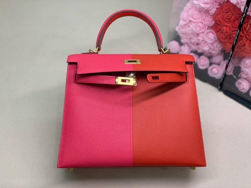 H**me5 Kelly 28 Sellier Epsom Bag Red/Pink For Women, Women’s Handbags, Shoulder Bags 11in/28cm