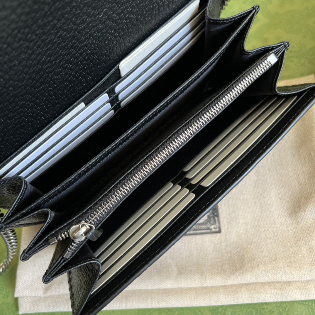 Gvc*1 Dionysus GG Mini Chain Bag Black And Ivory GG Denim Jacquard For Women 8in/20cm 401231 UN3BN 1274