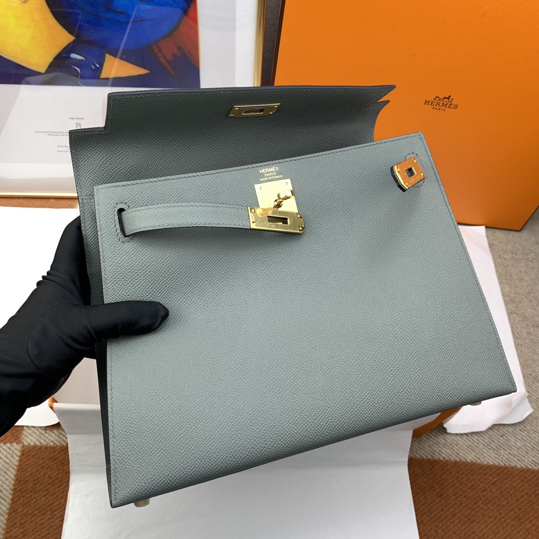 H**me5 Kelly 28 Sellier Epsom Grey Bag For Women, Women’s Handbags, Shoulder Bags 11in/28cm