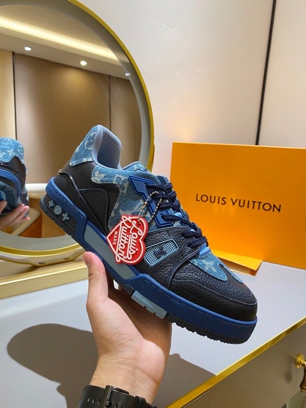 L0vis Vvtt0n Trainer Sneaker Monogram Denim Blue Nigo/Virgil Abloh For Men LV 1A9IQ9