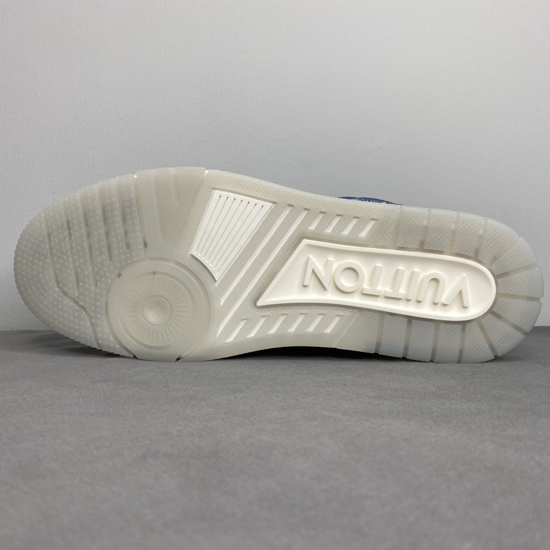 L0vis Vvtt0n Trainer Sneaker Rubber Monogram Denim Blue  Virgil Abloh For Men LV
