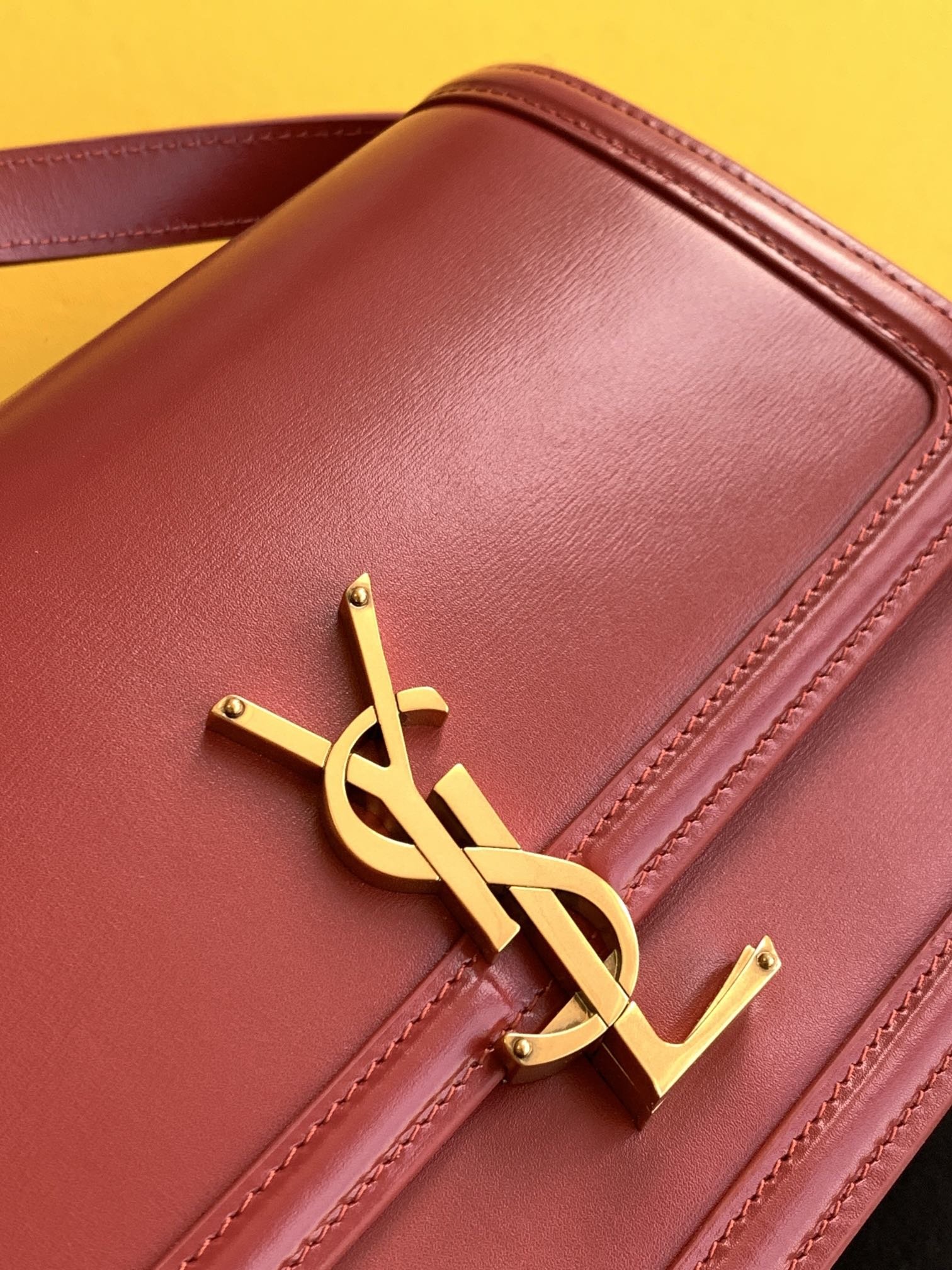 Sa1nt Lau*nt Solferino Medium Satchel Bag In Box Red With Gold Hardware For Women 9in/23cm Y51 6343050SX0W6805