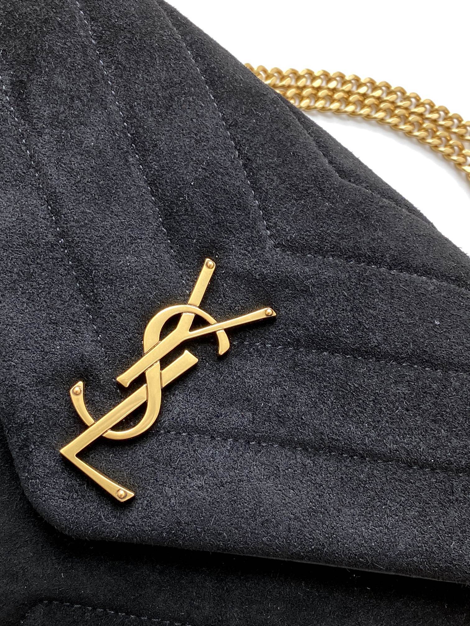 Sa1nt Lau*nt Loulou Small Chain Bag In “Y” Black With Gold Hardware For Women 9.8in/23cm Y51 4946991U8671000