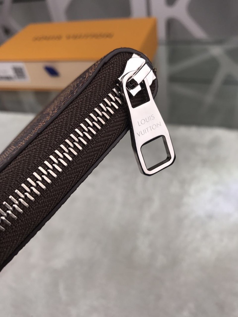 L0vis Vvtt0n Zippy Wallet Vertical Wallet Damier Ebene Canvas For Men, Men’s Wallet 7.9cm/20cm LV