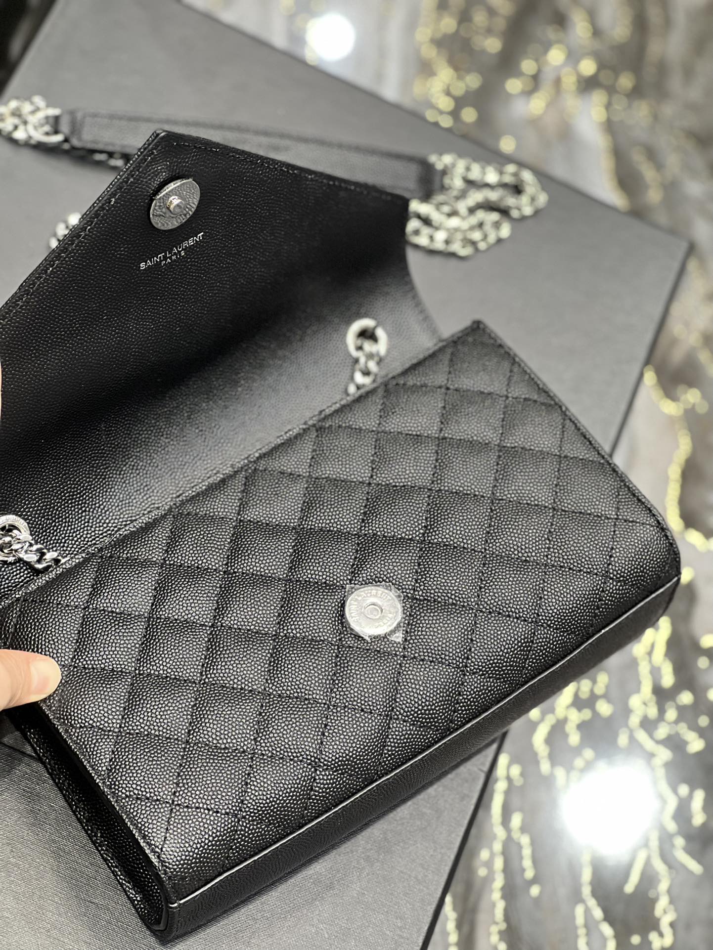 Sa1nt Lau*nt Small Bag Black In Mix Matelasse For Women 8.2in/21cm Y51 600195BOW921000