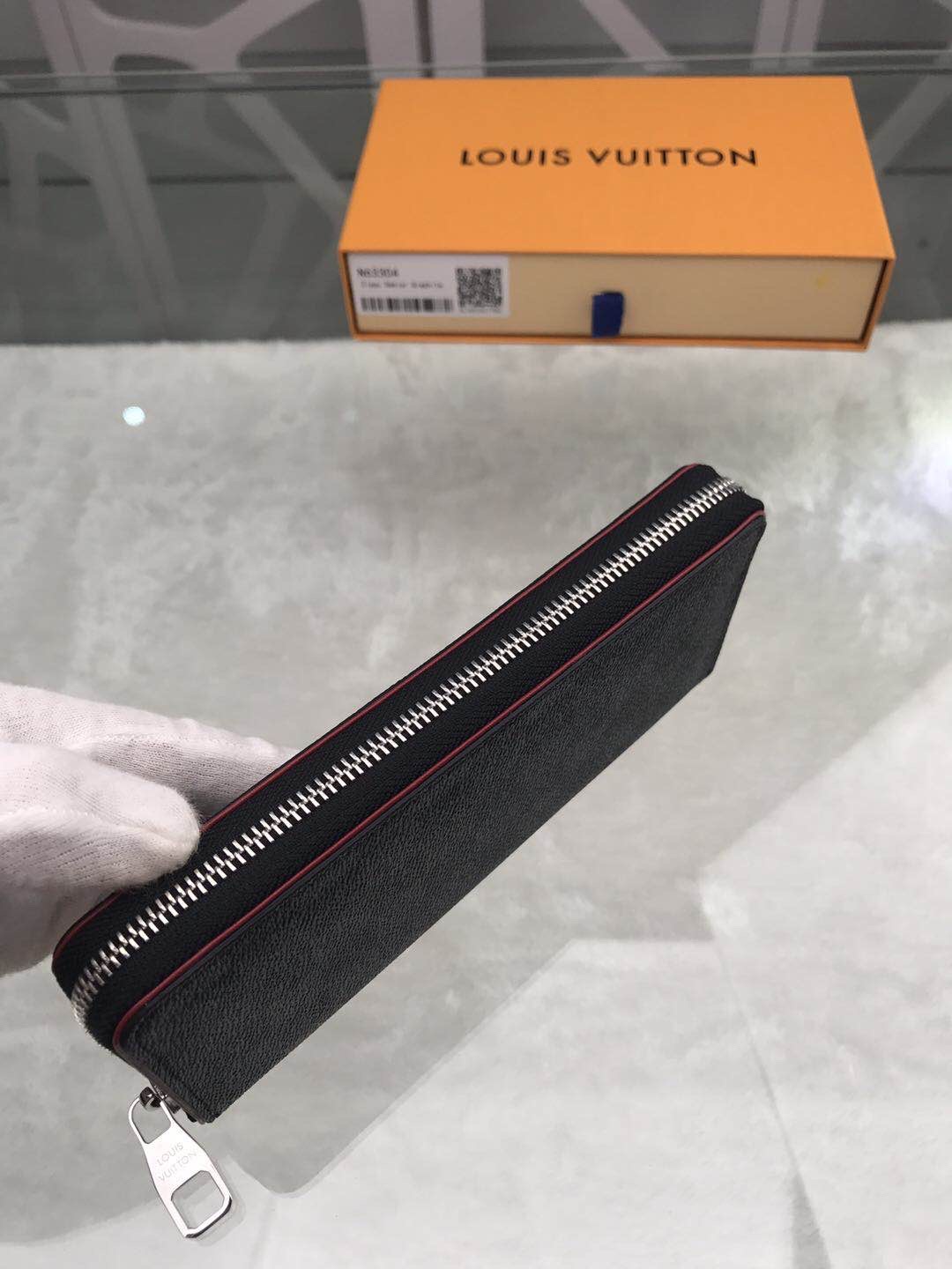 L0vis Vvtt0n Zippy Wallet Vertical Wallet Damier Graphite Canvas For Men, Men’s Wallet 7.9in/20cm LV