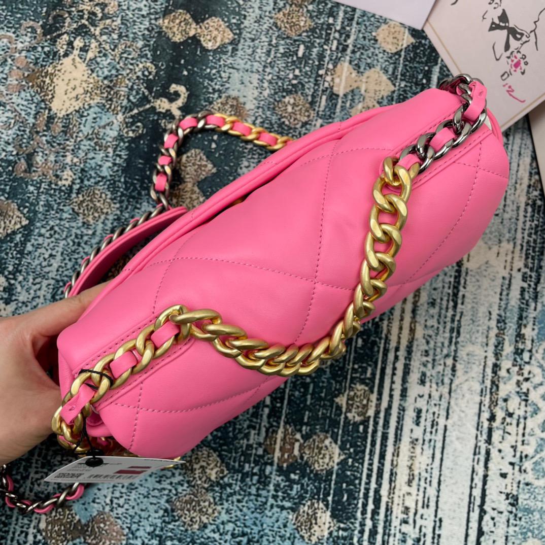 Ch**el 19 Handbag 26cm Pink For Women AS1160