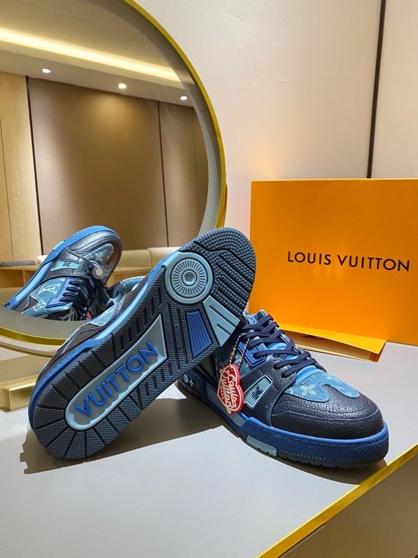 L0vis Vvtt0n Trainer Sneaker Monogram Denim Blue Nigo/Virgil Abloh For Men LV 1A9IQ9