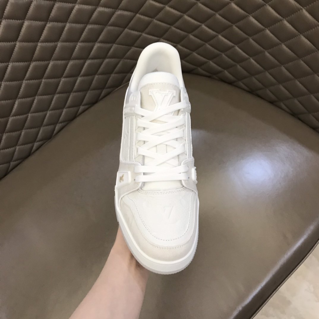 L0vis Vvtt0n Trainer Sneaker Monogram Patent Canvas White Virgil Abloh For Men LV 1A9G53