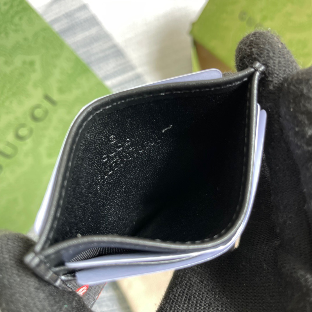 Gvc*1 Card Case Black with Bees Signature For Men 4in/10cm GG