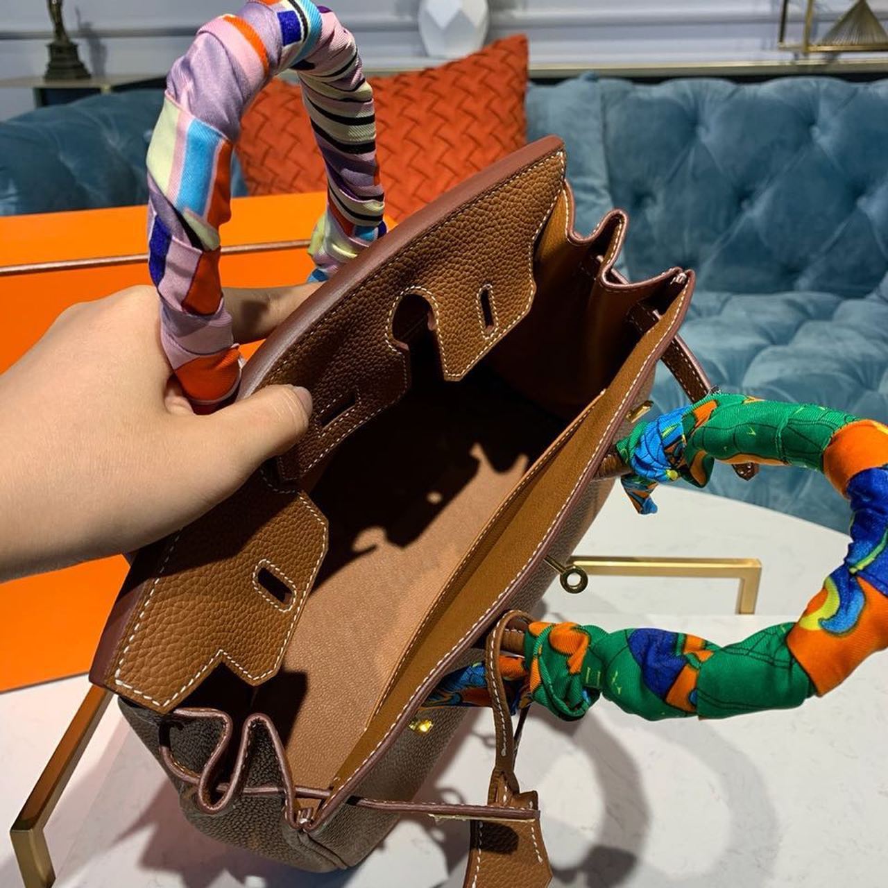 H**me5 Birkin Brown Semi Handstitched With Gold Toned Hardware For Women 30cm/11.8in