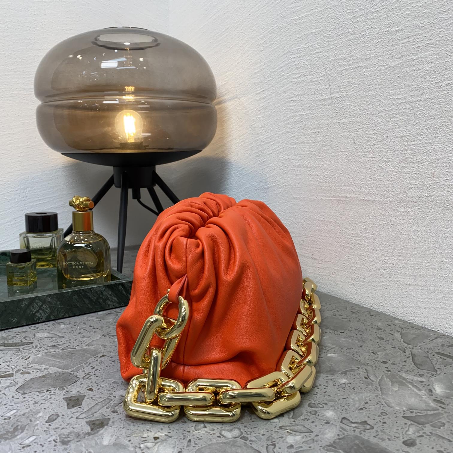 B0tt*ga Ven*ta Chain Pouch Orange, For Women, Women’s Bags 12.2in/31cm