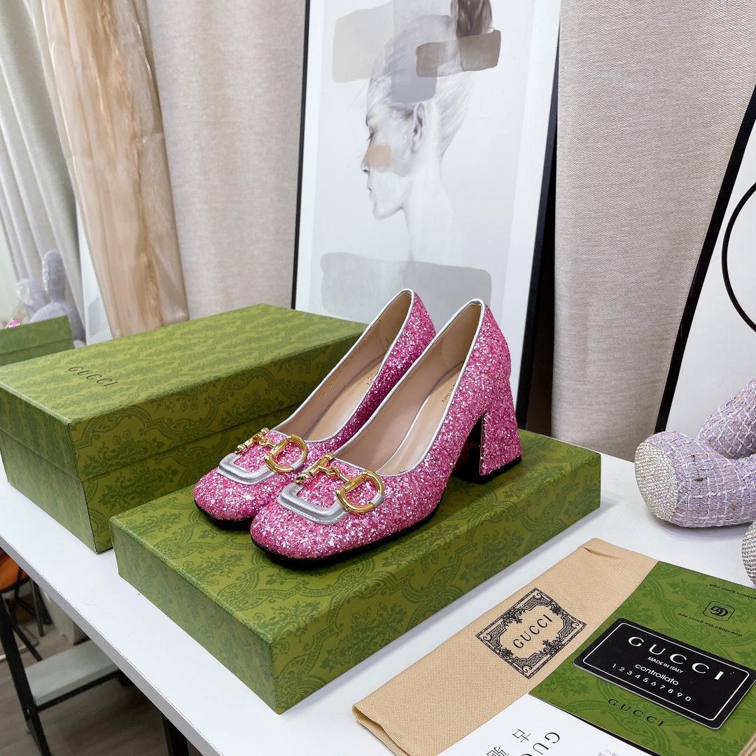 Gvc*1 Lovelight Mid-Heel Crystal Ballet Flat With Horsebit Silver For Women GG