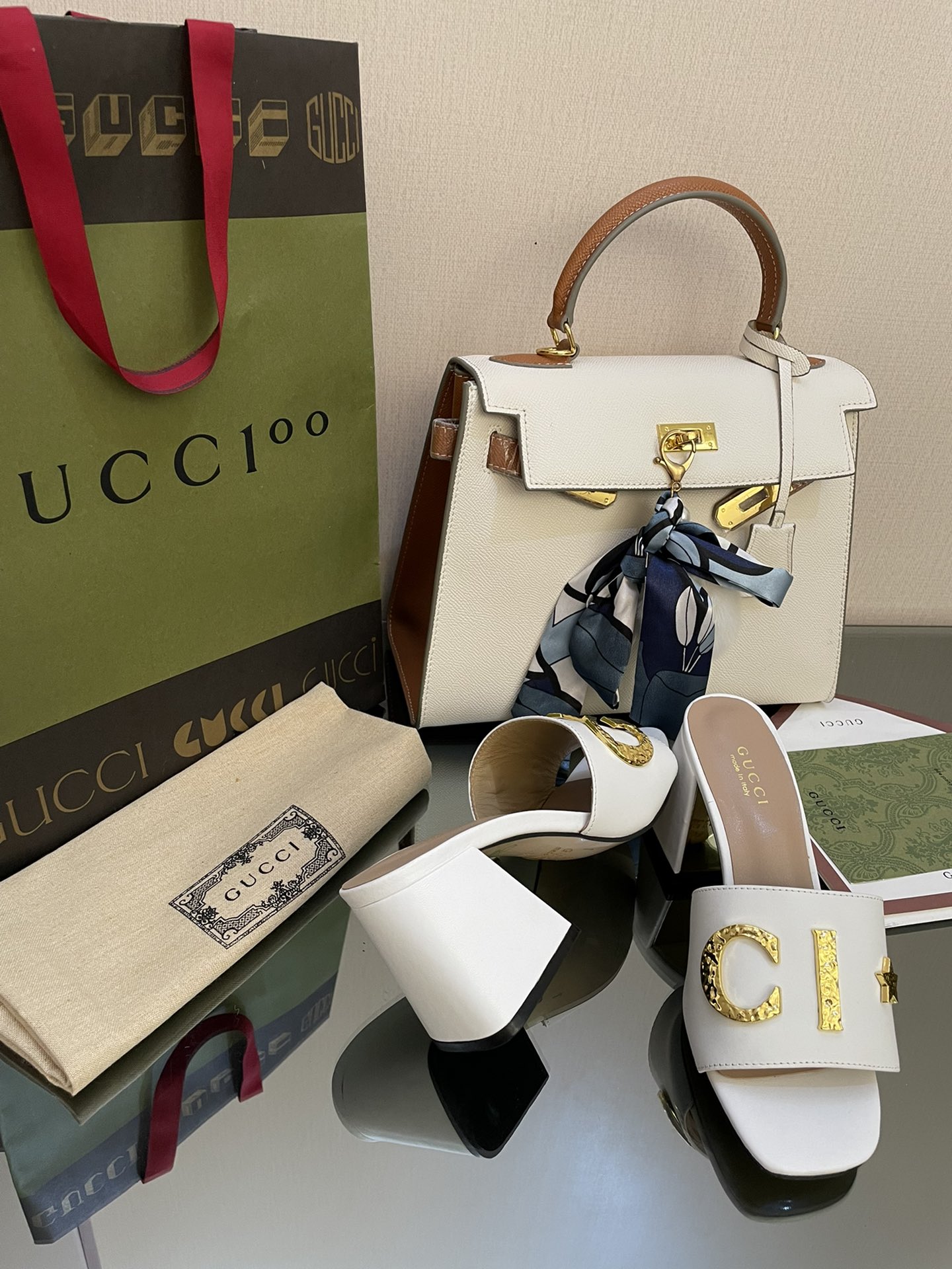 Gvc*1 Women’s ‘Gvc*1’ Slide Sandal White For Women GG