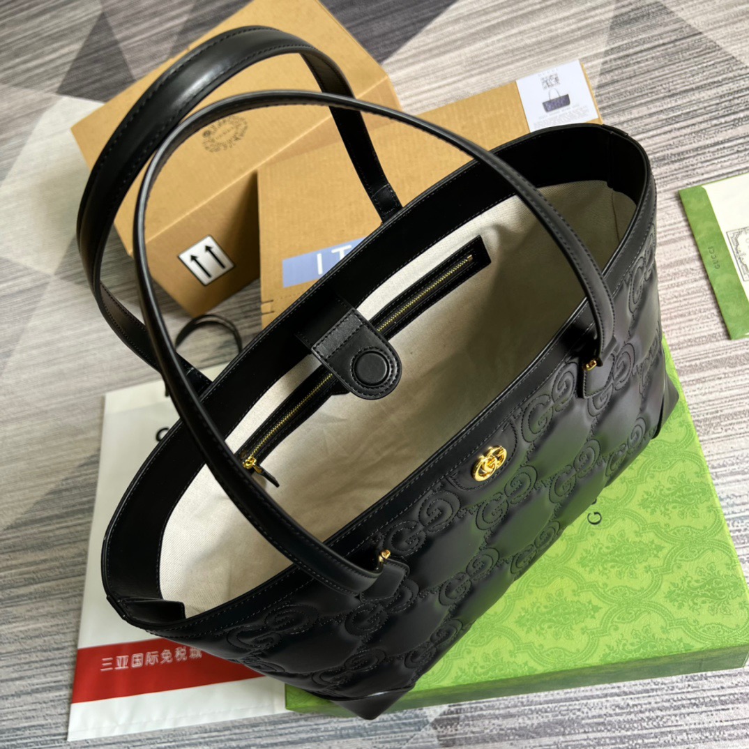 Gvc*1 GG Medium Tote Black For Women, Women’s Bags 15in/38cm GG ‎631685 UM8IG 1000