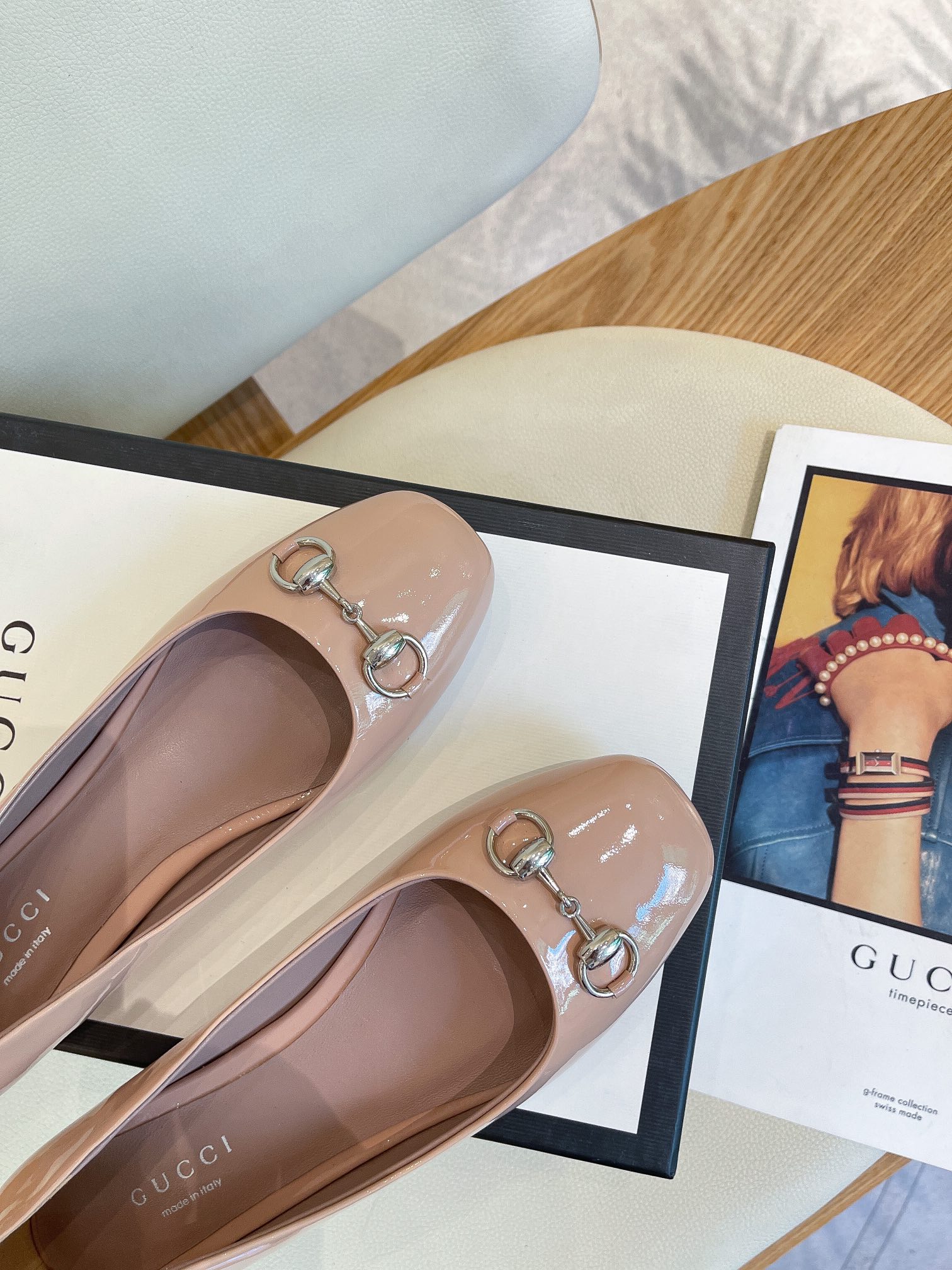 Gvc*1 Women’s Ballet Flat With Horsebit Pink For Women GG