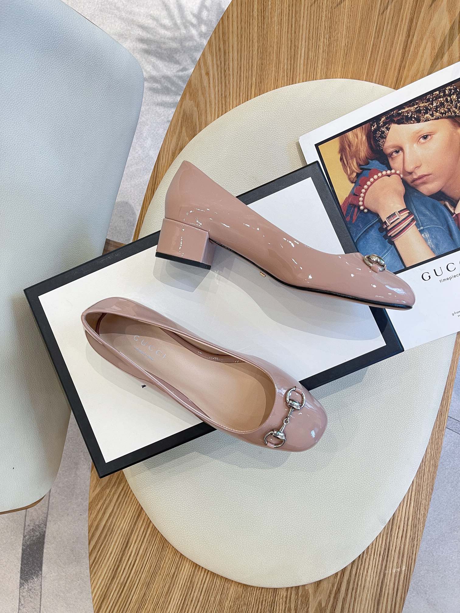 Gvc*1 Women’s Ballet Flat With Horsebit Pink For Women GG