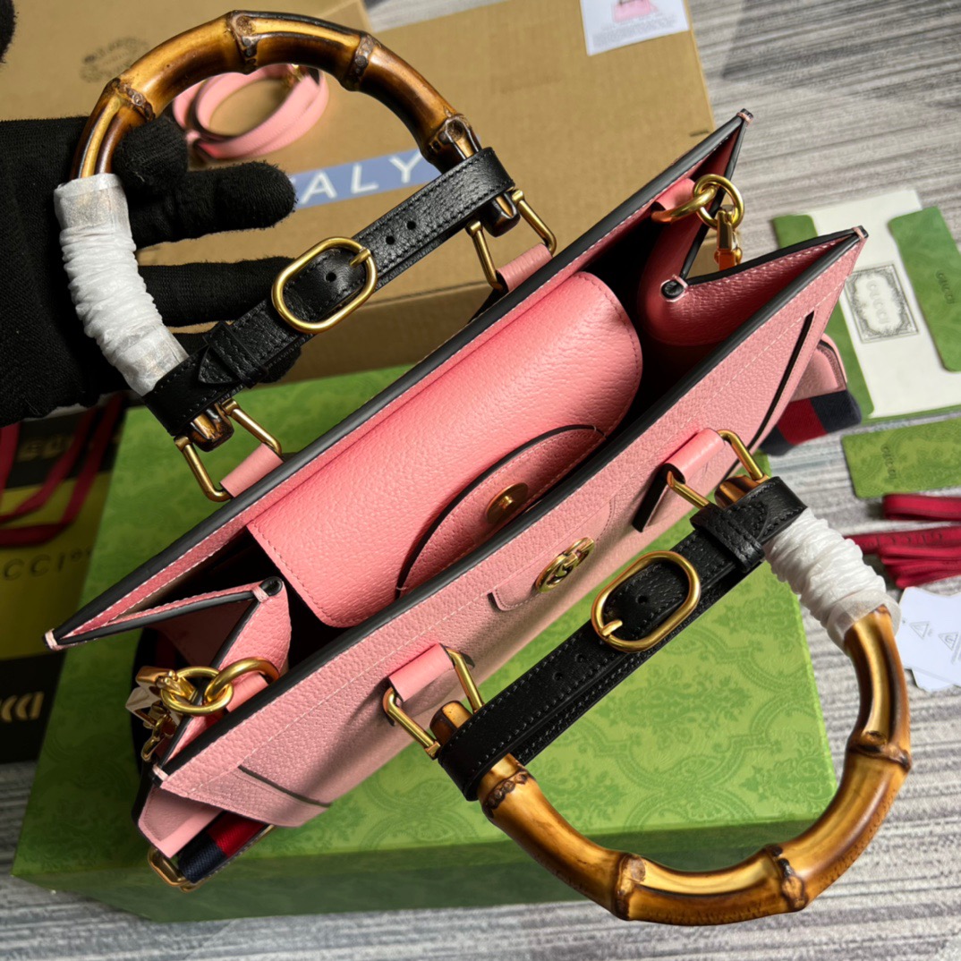 Gvc*1 Diana Medium Tote Bag Pink For Women, Women’s Bags 11in/27cm GG