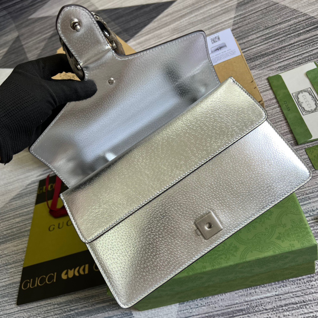 Gvc*1 Dionysus Small Shoulder Bag Silver For Women, Women’s Bags 10in/26cm GG 499623 1TRBN 8173