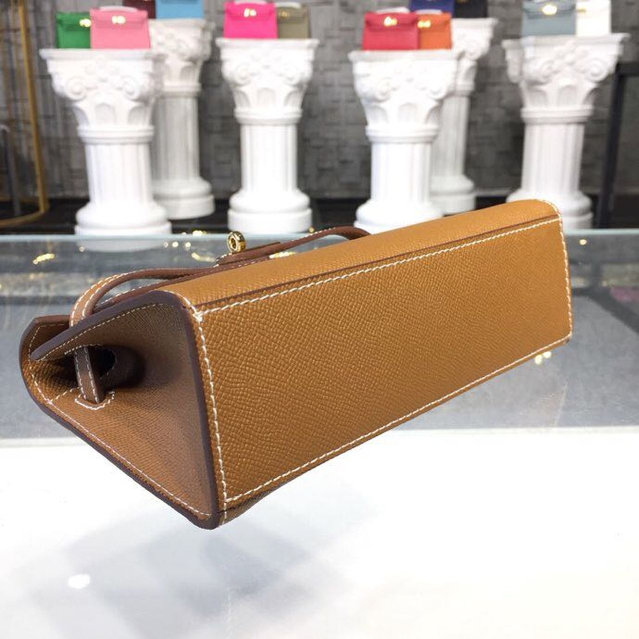 H**me5 Mini Kelly KP Pochette Gold For Women Gold Toned Hardware 8.7in/22cm