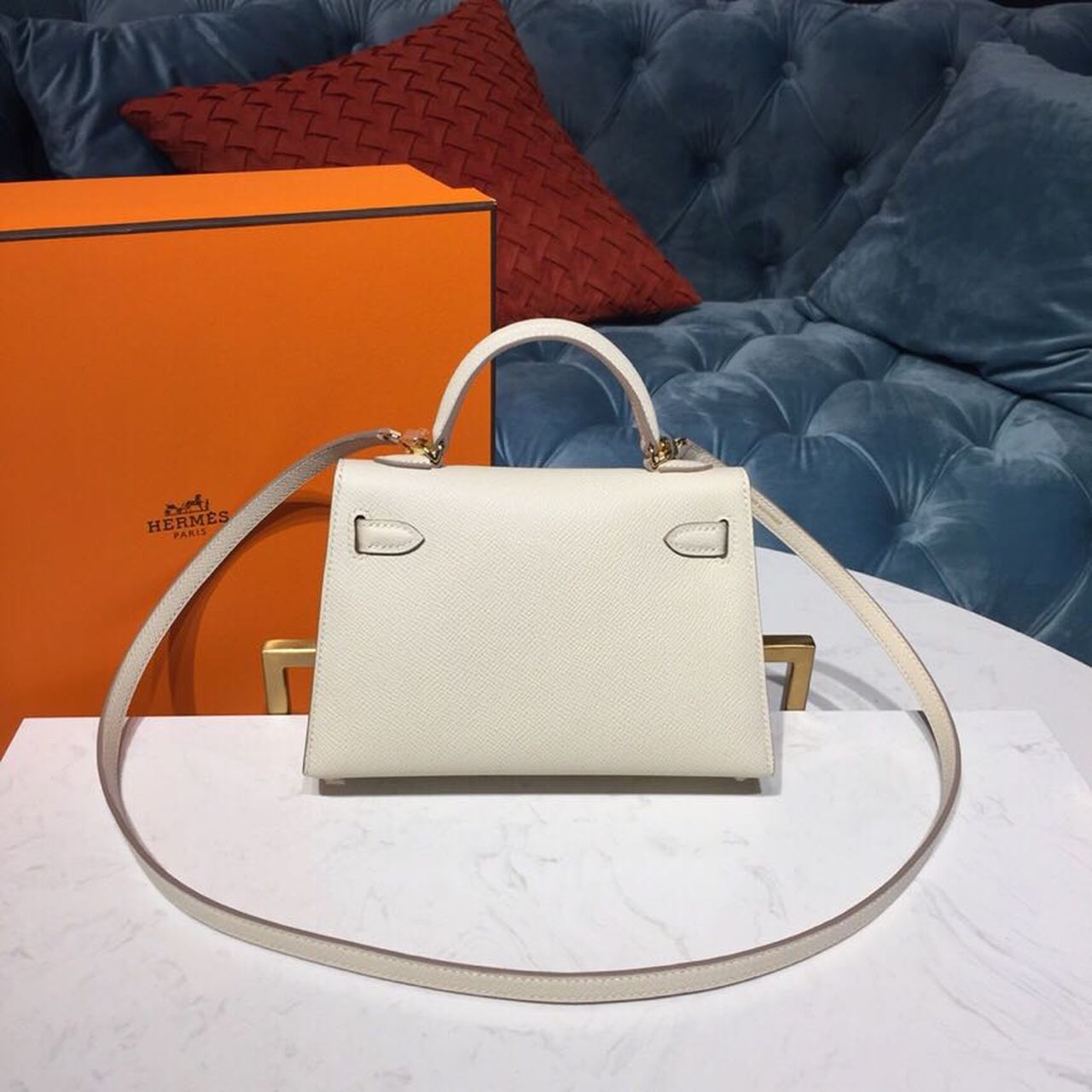 H**me5 Mini Kelly Craie For Women Gold-Toned Hardware 7.5in/19cm