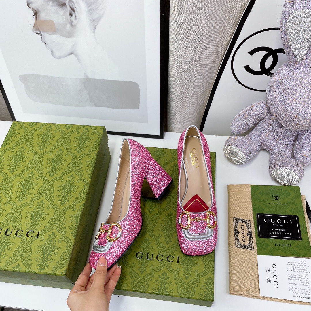 Gvc*1 Lovelight Mid-Heel Crystal Ballet Flat With Horsebit Silver For Women GG