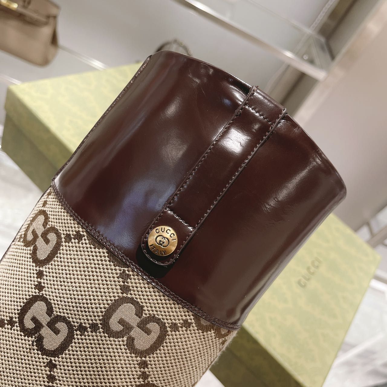 Gvc*1 Knee-High Boots With Harness Beige For Women GG 674673 UKO50 2597