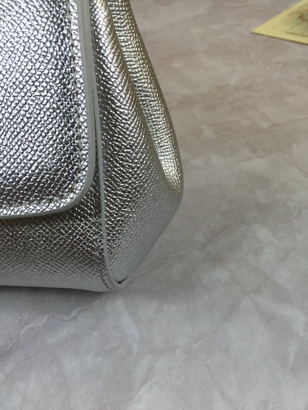 Dolce & Gabbana Medium Sicily Handbag In Dauphine Silver For Women 10.2in/26cm DG