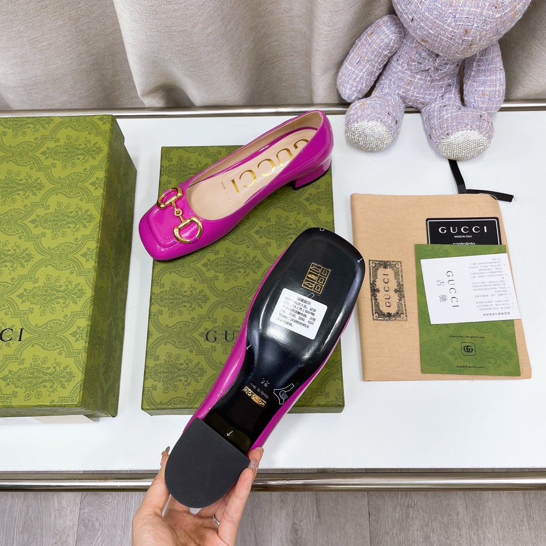 Gvc*1 Women’s Ballet Flat With Horsebit Dark Pink For Women GG