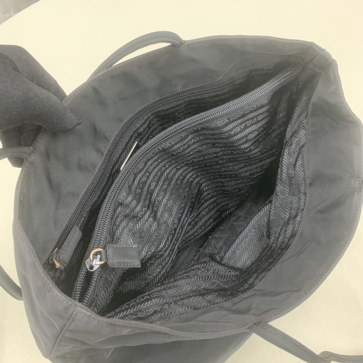 Pra*a Saffiano Tote Bag Black For Women, Women’s Bags 14.5in/37cm