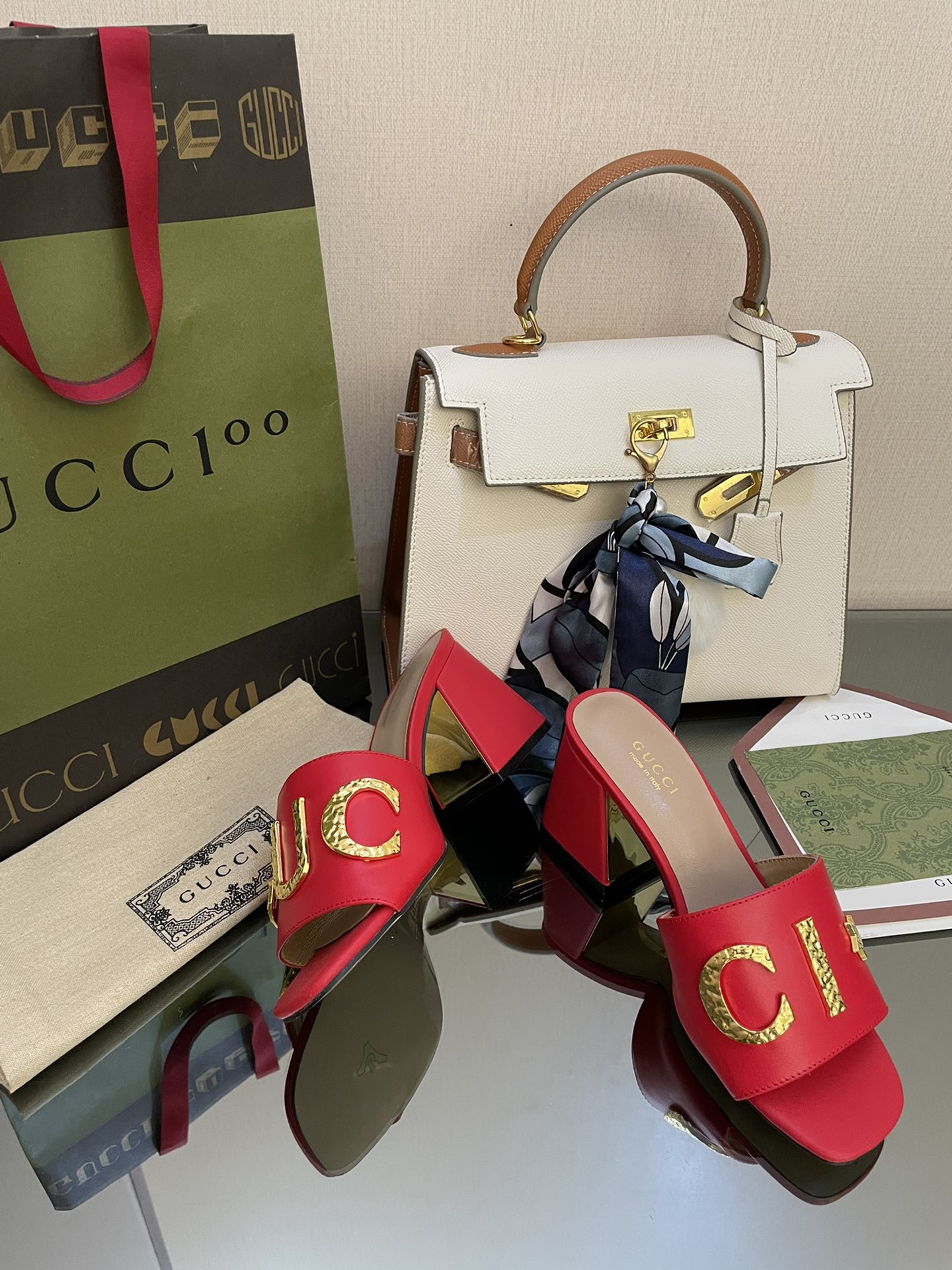 Gvc*1 Women’s ‘Gvc*1’ Slide Sandal Red For Women GG