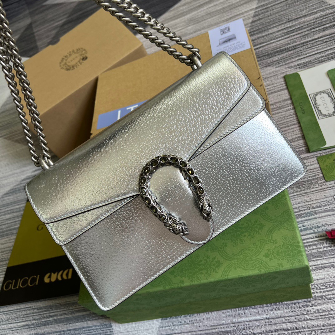 Gvc*1 Dionysus Small Shoulder Bag Silver For Women, Women’s Bags 10in/26cm GG 499623 1TRBN 8173