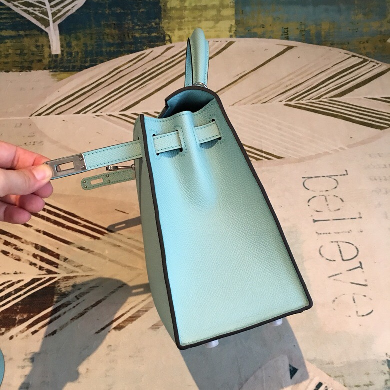 H**me5 Kelly Light Blue For Women Silver Toned Hardware 10in/25cm