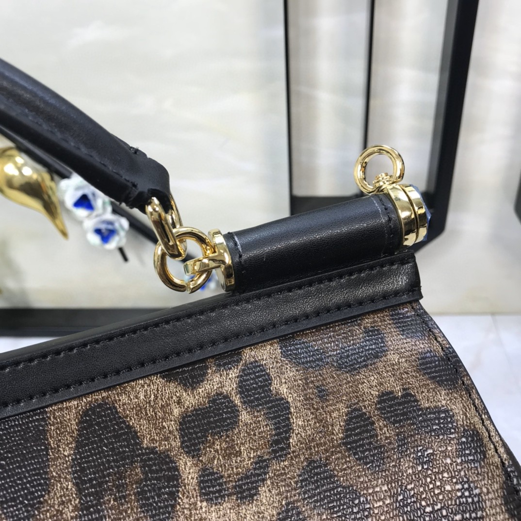 Dolce & Gabbana Leopard Print Medium Sicily Top Handle Bag Muticolour For Women 9.8in/25cm DG