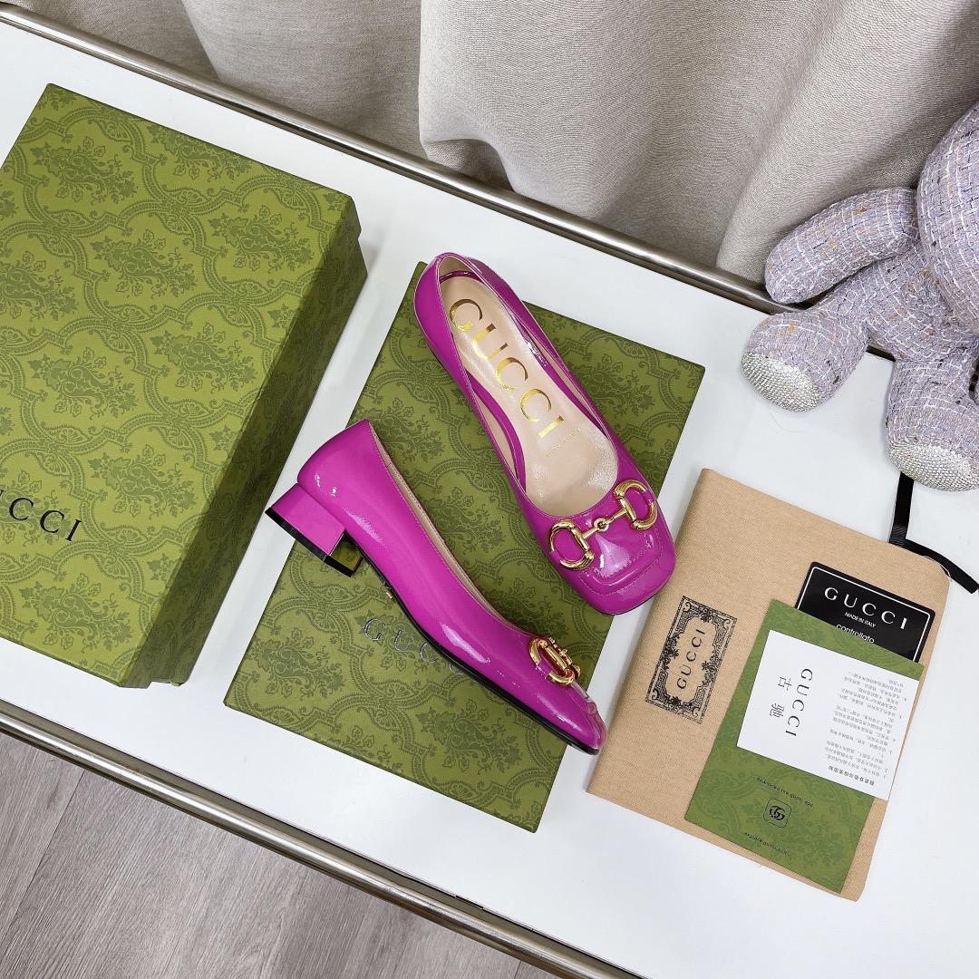 Gvc*1 Women’s Ballet Flat With Horsebit Dark Pink For Women GG