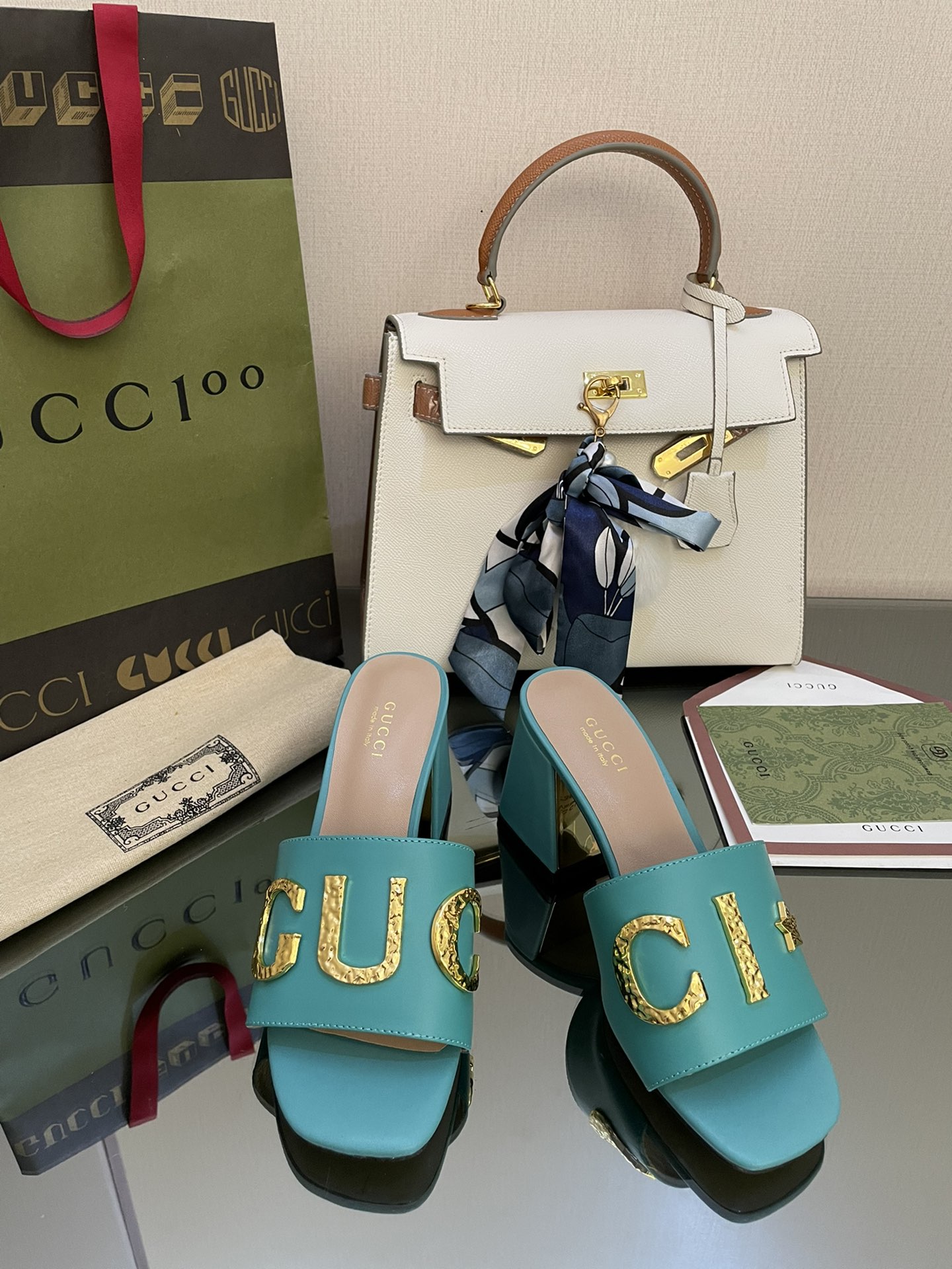 Gvc*1 Women’s ‘Gvc*1’ Slide Sandal Jade Green For Women GG