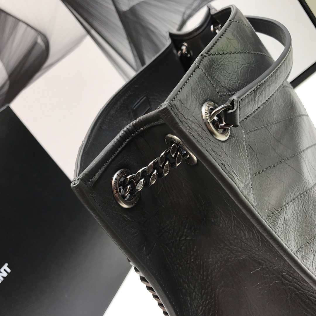 Sa1nt Lau*nt Niki Medium Shopping Bag Gray For Women 12.6in/32cm Y51 577999