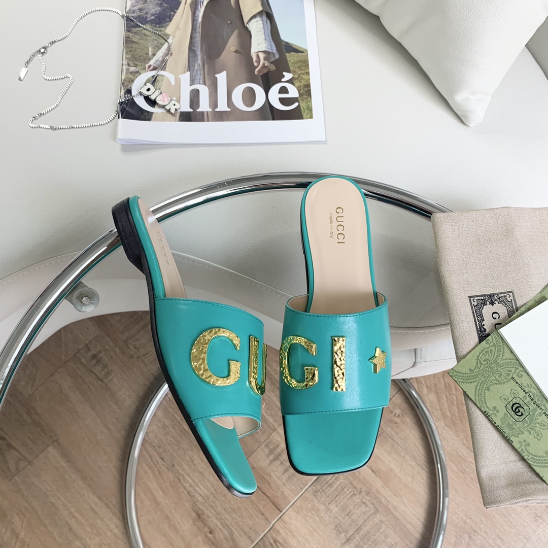 Gvc*1 Women’s ‘Gvc*1’ Slide Jade Green For Women GG ‎