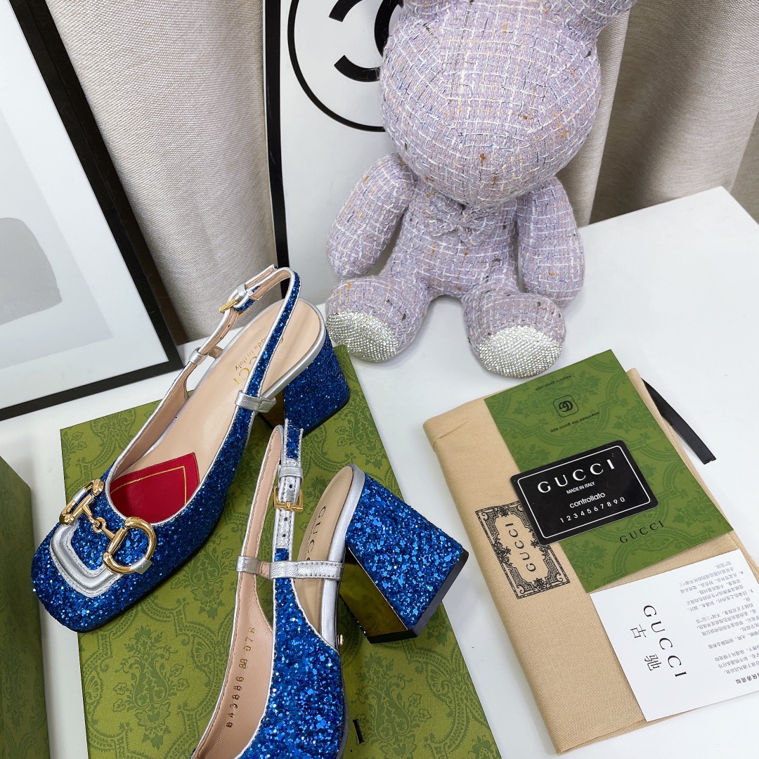 Gvc*1 Lovelight Slingback Mid-Heel With Horsebit Blue For Women GG