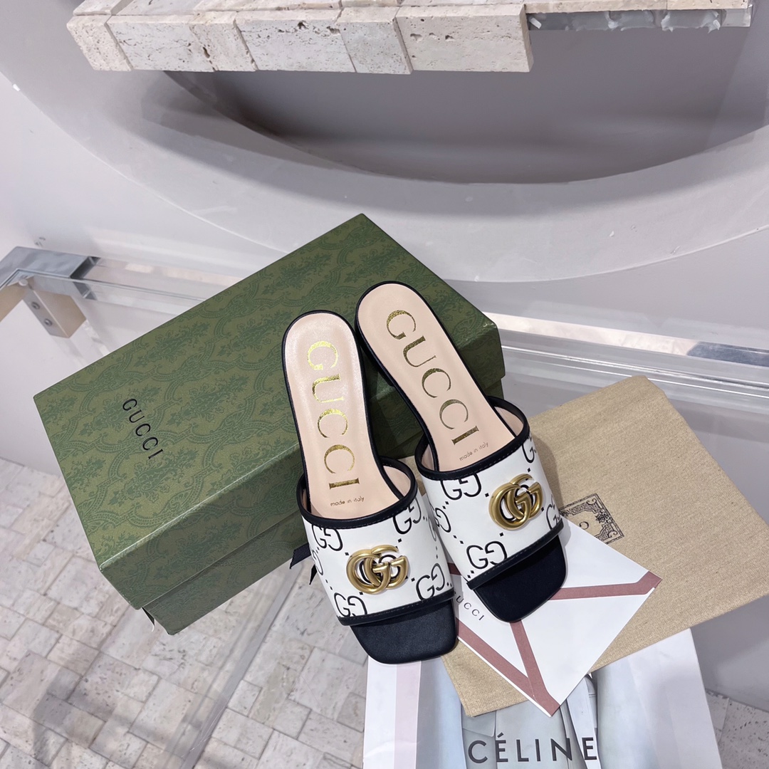 Gvc*1 Women’s GG Raffia Effect Slide Black For Women GG