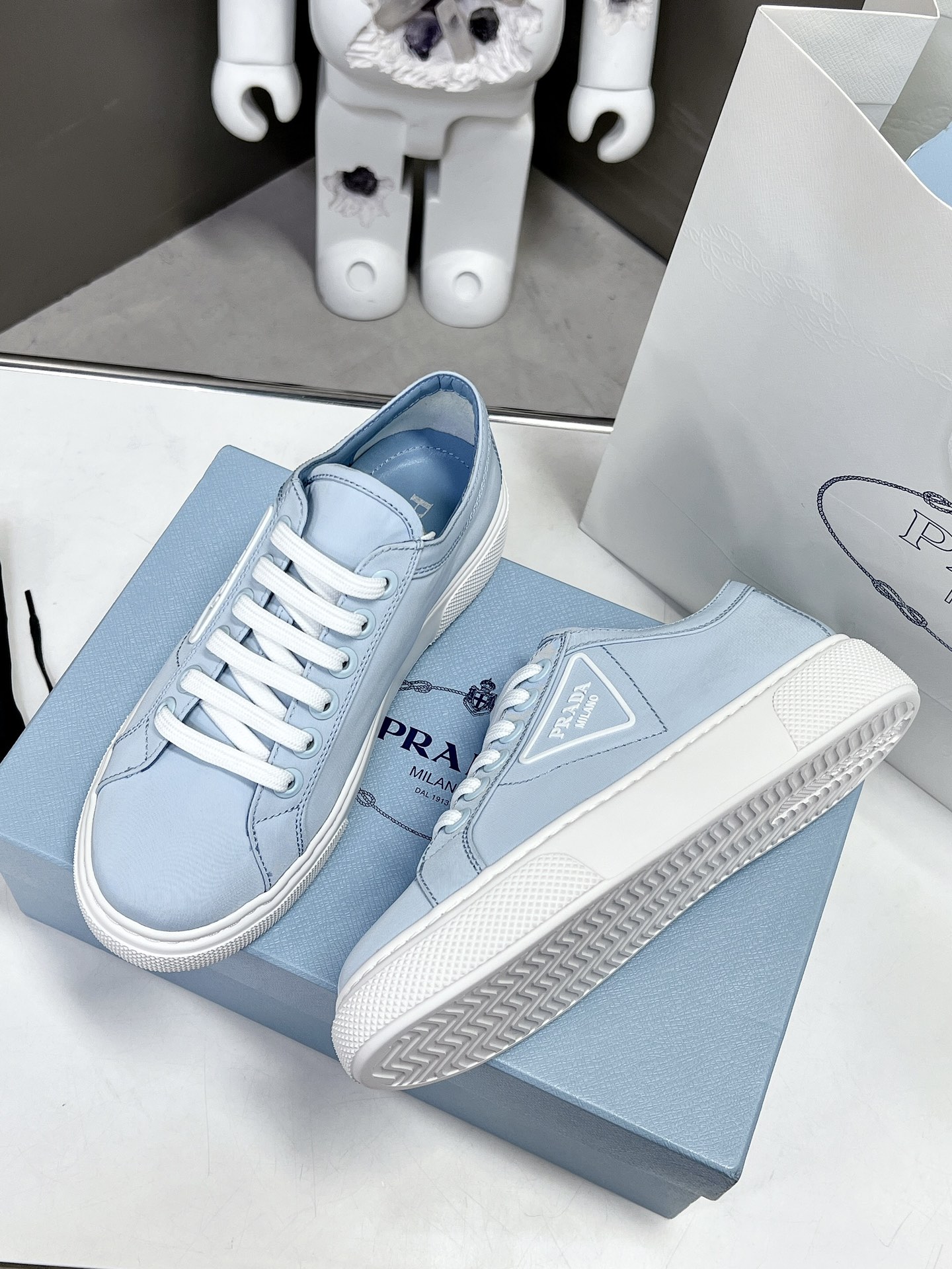 Pra*a Macro Re-Nylon And Brushed Sneakers Blue For Women 1.2in/30mm PRD