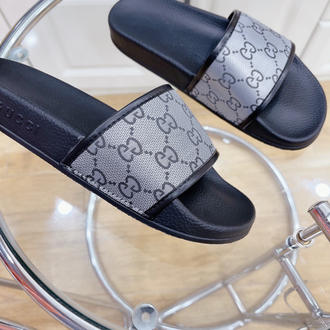 Gvc*1 Women’s GG Slide Sandal Black And Gray For Women 407345