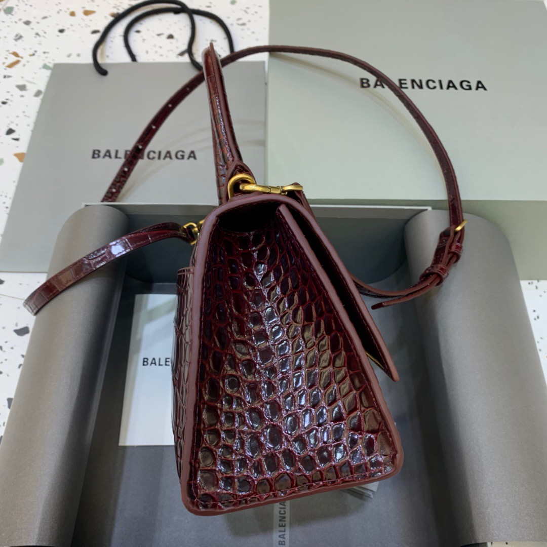 Ba1en*iaga Hourglass Small Handbag In Dark Red, For Women, Women’s Bags 9in/23cm