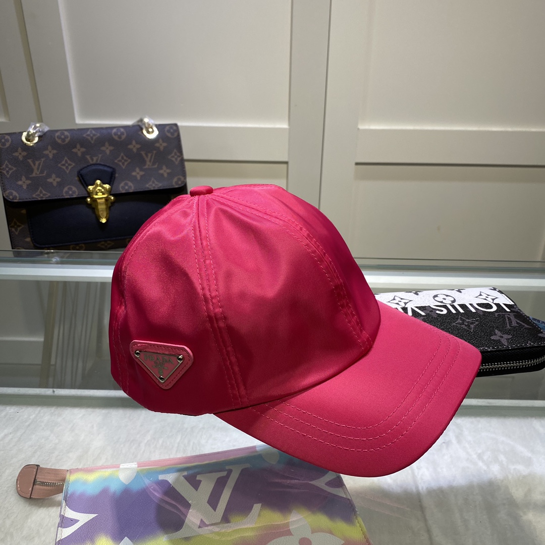 Pra*a Drill Baseball Cap Dark Pink Pra*a Cap