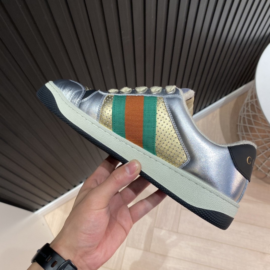 Gvc*1 Men’s Screener Low Top Sneakers Silver Gold For Men 627833 1TR20 8162