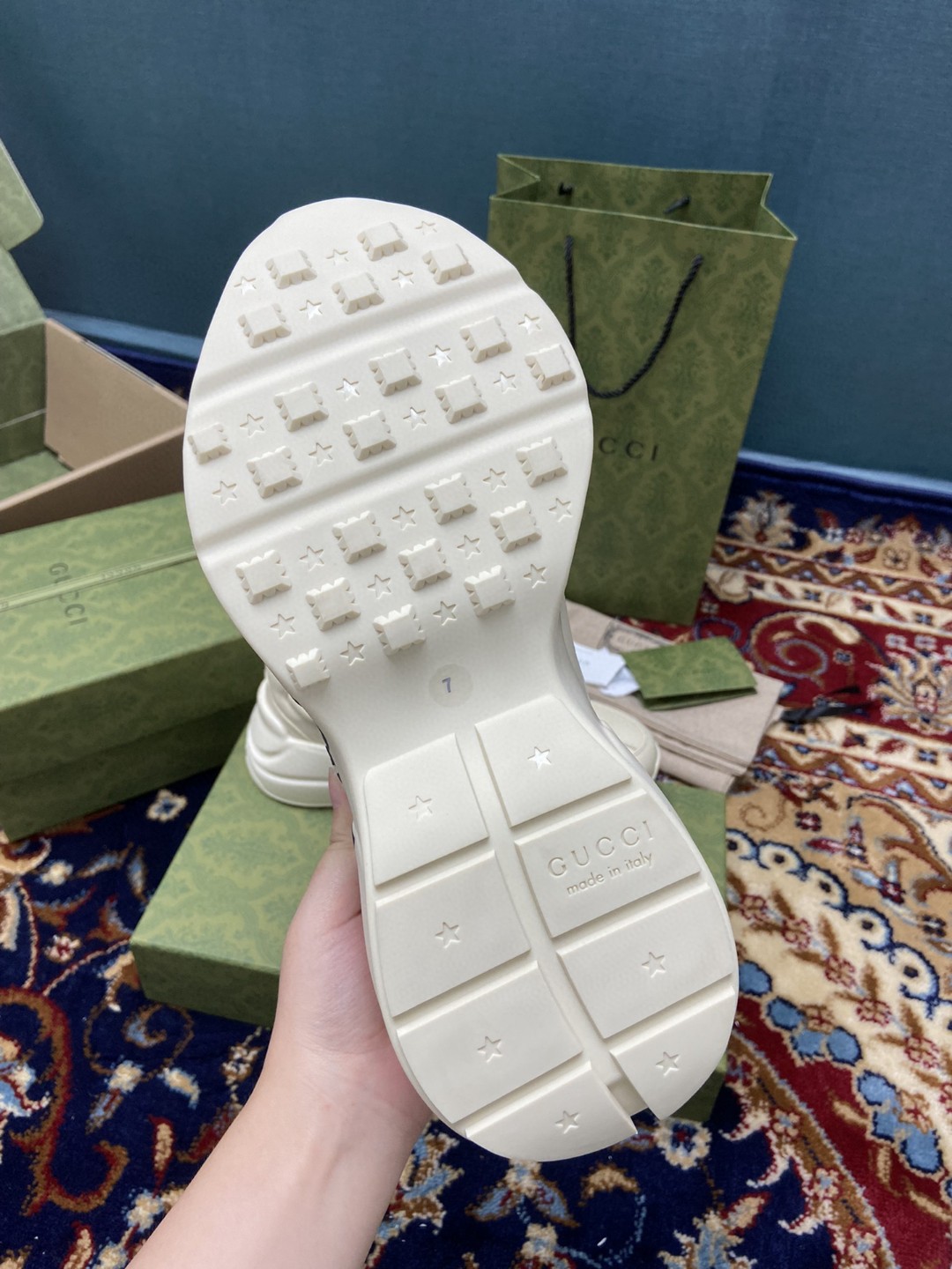 Gvc*1 Women’s Rhyton Sneakers With Lemon Gvc*1 White Ivory For Women ‎684899 DRW00 9522