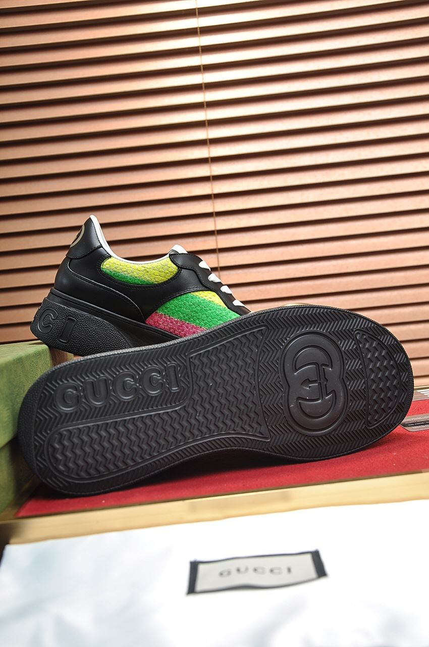 Gvc*1 Men’s Sneaker With Multicolored Stripes Black For Men ‎669582