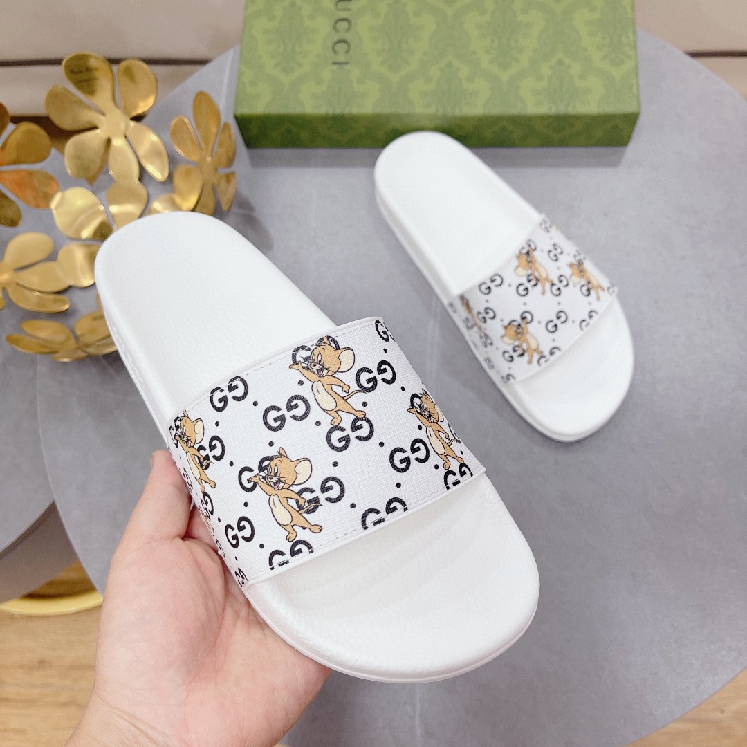 Gvc*1 Men’s Jerry Print Slide Sandal White For Men 681867