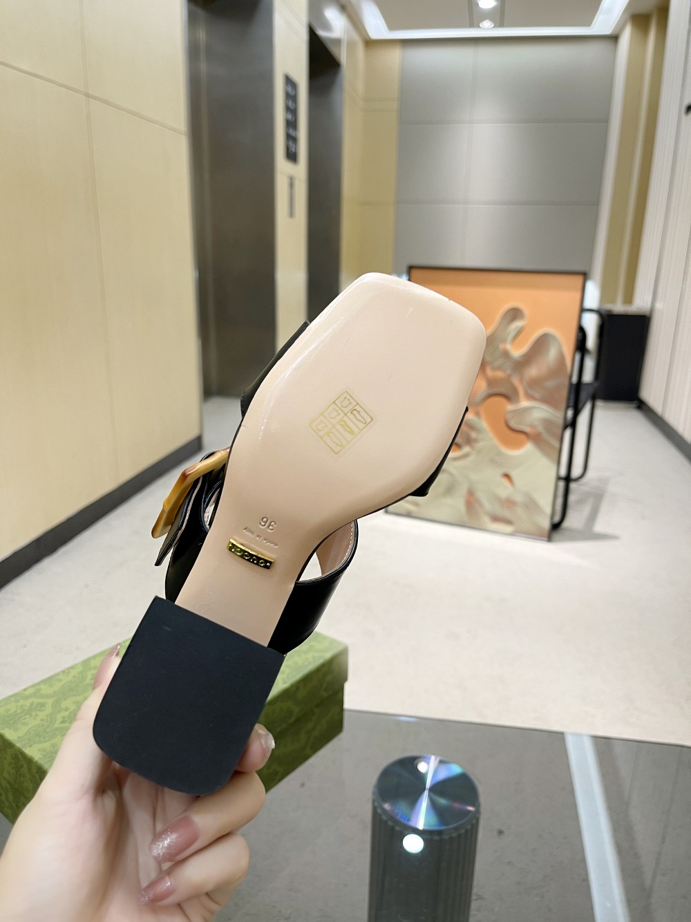 Gvc*1 Women’s Sandal With Bamboo Buckle Black For Women GG